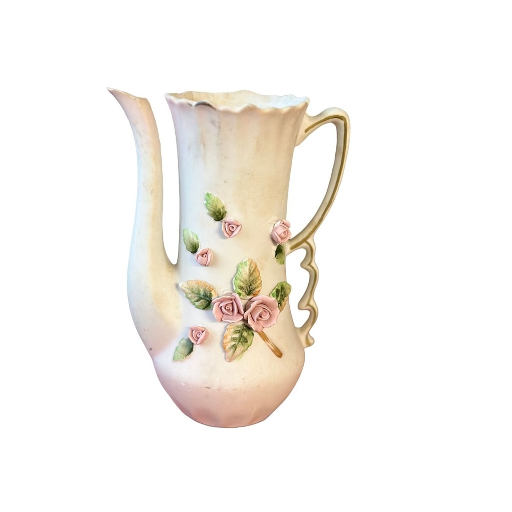 Vintage Tilso Japan Porcelain Rose Vase Numbered 53/141 Pink Gold Trim 7"